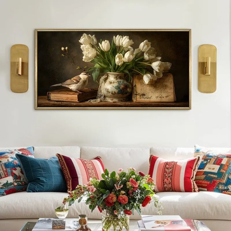 Teal Tranquility Canvas Wall Painting With Frame media 1