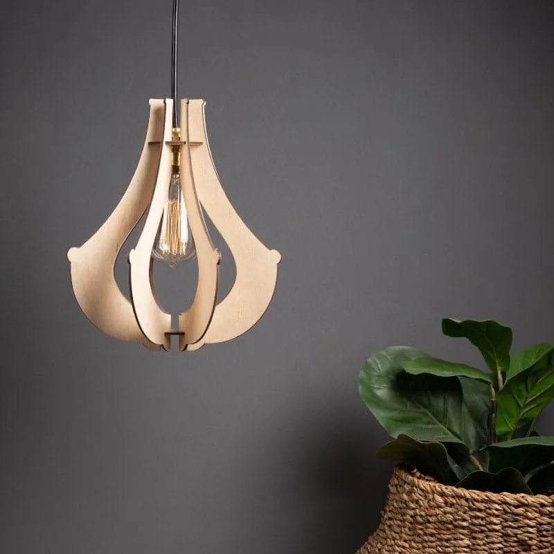Emiko Wooden Ceiling Lamp media 1