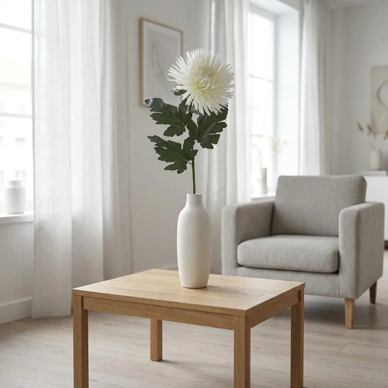 Single Chrysanthemum Artificial Flower Stem - White media 1