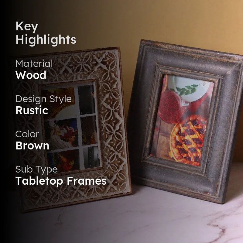 Rustic Glow Wooden Photo Frame - Set Of Two media 2