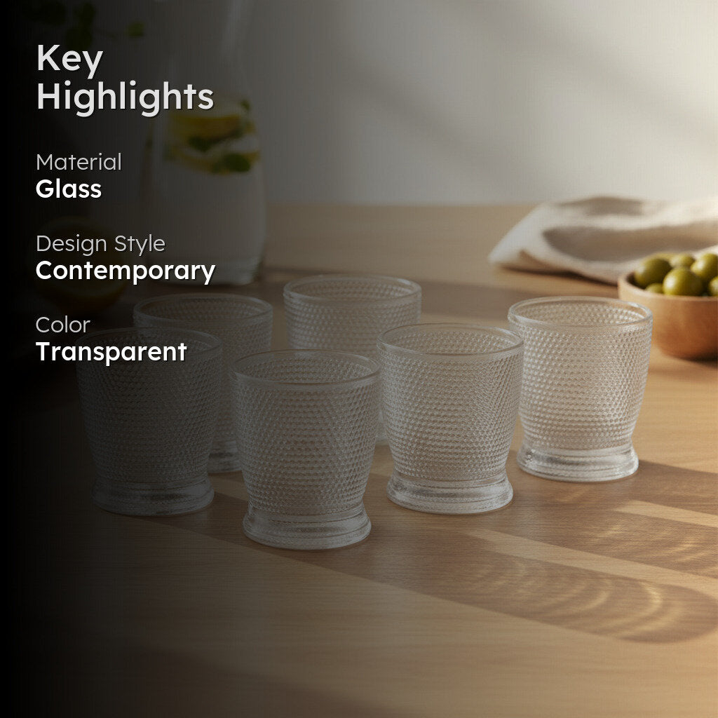 Cellular Whiskey Glass (280 mL) - Set Of Six image 2