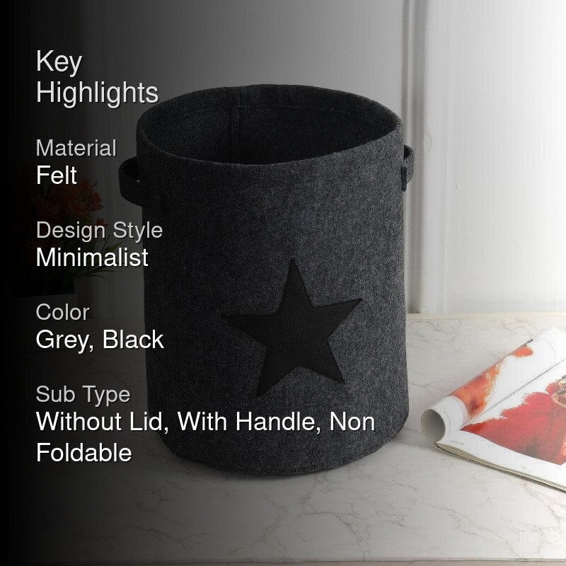 Starry Felt Laundry Basket media 2
