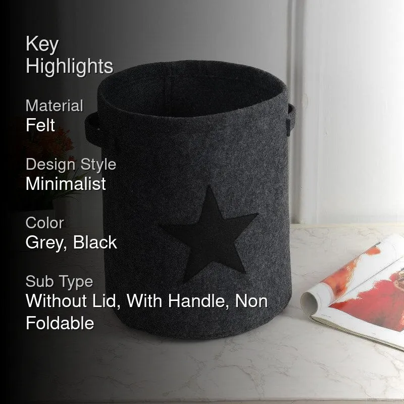 Starry Felt Laundry Basket media 2