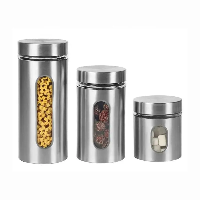 Fresh Keep Stainless Steel Jar (800 mL/650 mL/350 mL) - Set of Three media 3