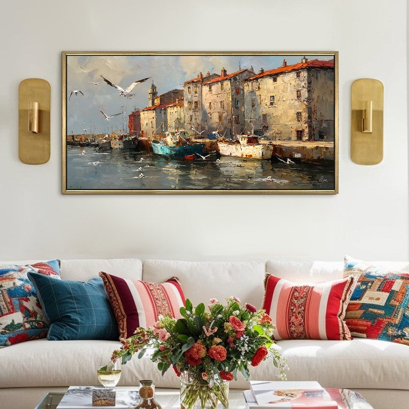 Portside Canvas Wall Painting With Frame