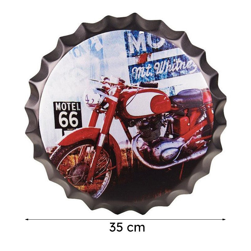 Route66 Red Bottle Cap Metal Wall Accent media 8