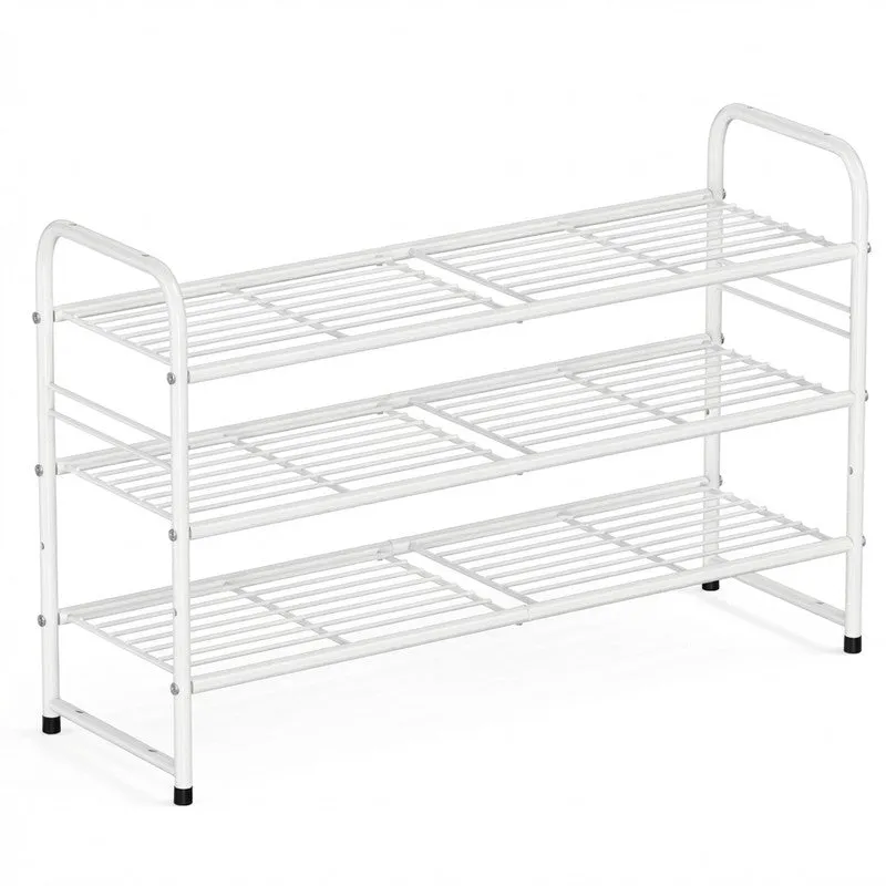 Aura Metal Shoe Rack - White media 5