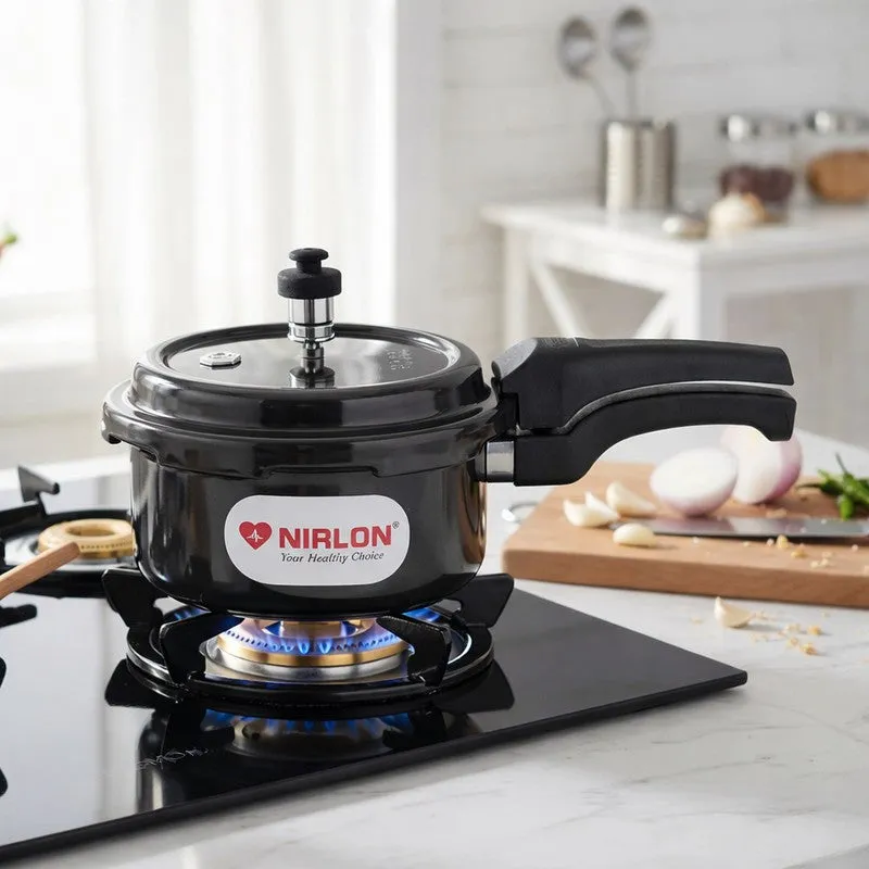 Nirlon Hard Anodized Pressure Cooker - 2000 mL/ 8 Inches media 1