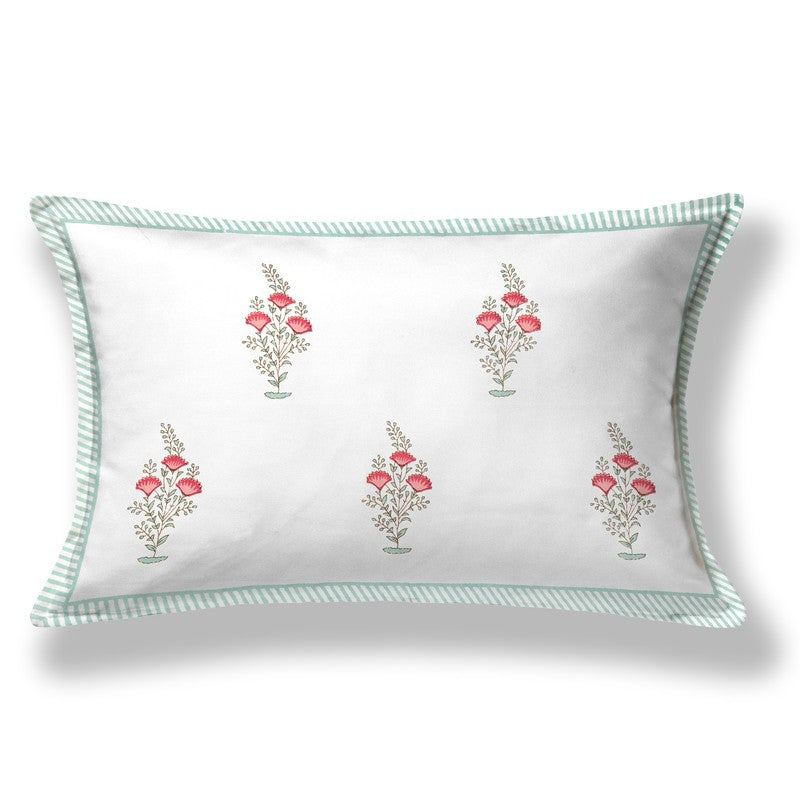 Nawabi Vibe Cotton Bedsheet (Teal, Red) - 180 TC media 5