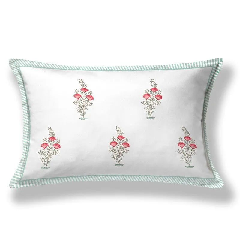 Nawabi Vibe Cotton Bedsheet (Teal, Red) - 180 TC media 5