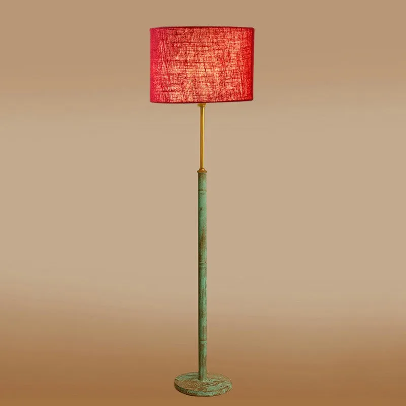Vintage Glow Wooden Floor Lamp - Red media 6