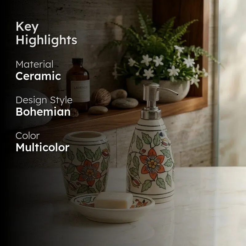 Aqua Charm Ceramic Bathroom Set - Three Piece Set media 2