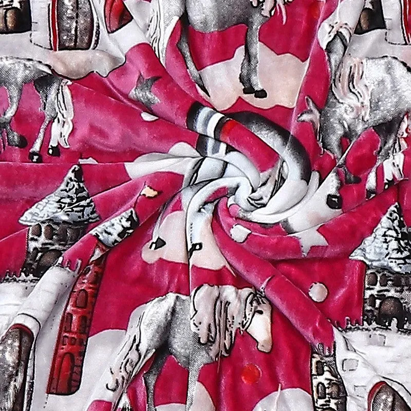 Monte Carlo Dreamy Unicorn Kids Blanket (Red) - 500 GSM media 5