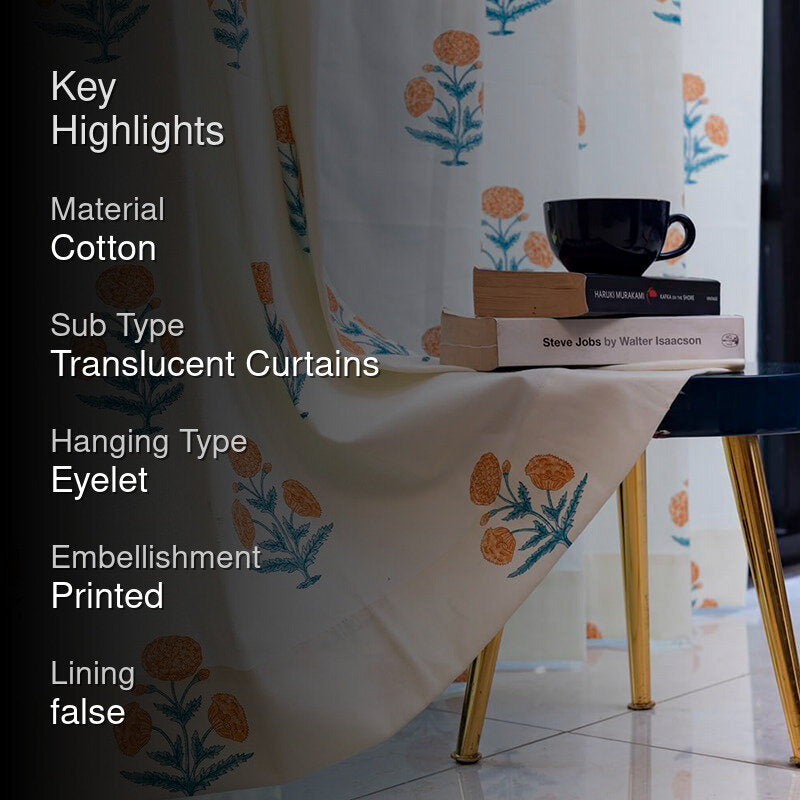 Urban Space Marigold Curtain (Multicolor) - Set Of Two media 2