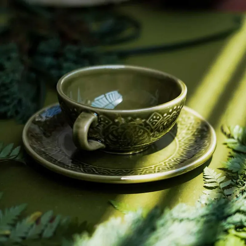 Aspensa Handmade Cup & Saucer - 400 ML media 1