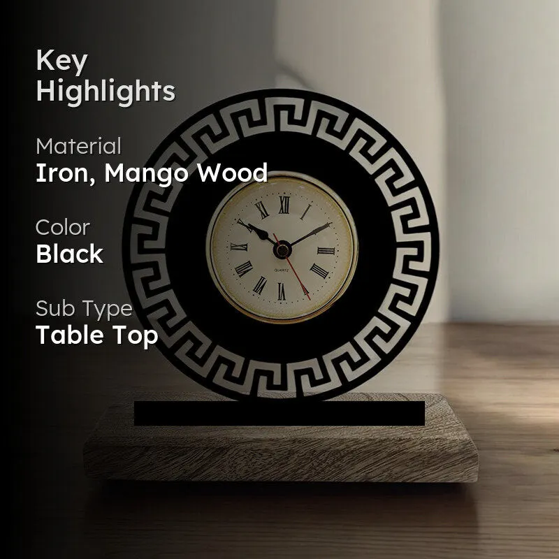 Greek Key Analog Table Clock media 2