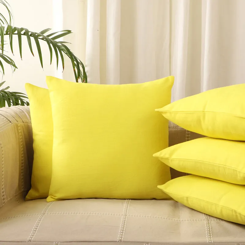 Whisper Weave Cushion Cover (Yellow) - Set Of Five media 1