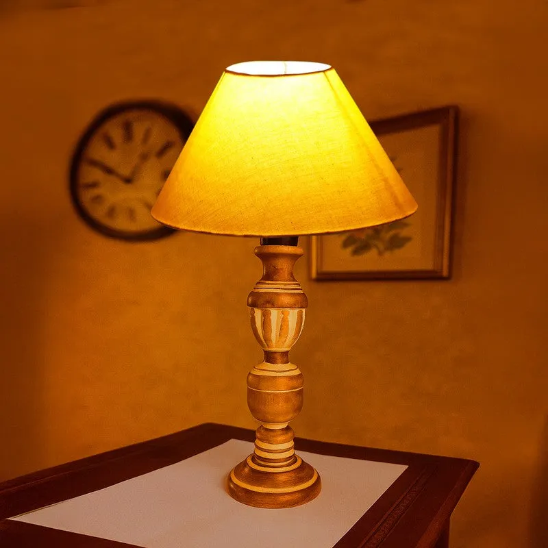 Zenrae Dusk Wooden Table Lamp - Yellow media 1