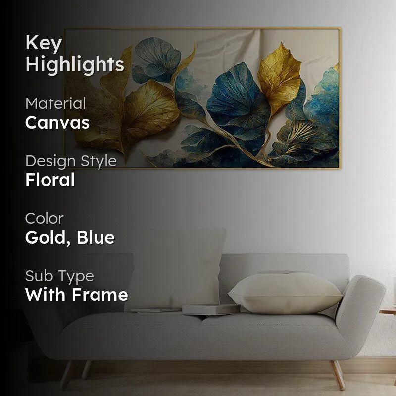 Indigo & Gold Canvas Wall Painting media 2