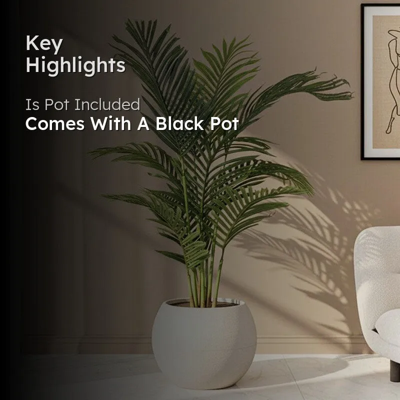 ArtiGreen Artificial Areca Plant With Black Plastic Pot - 4.1 Feet media 2