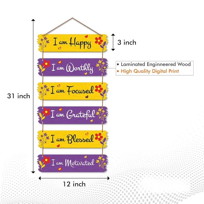 Happy Quotes Polyester & MDF Wall Hanging media 6