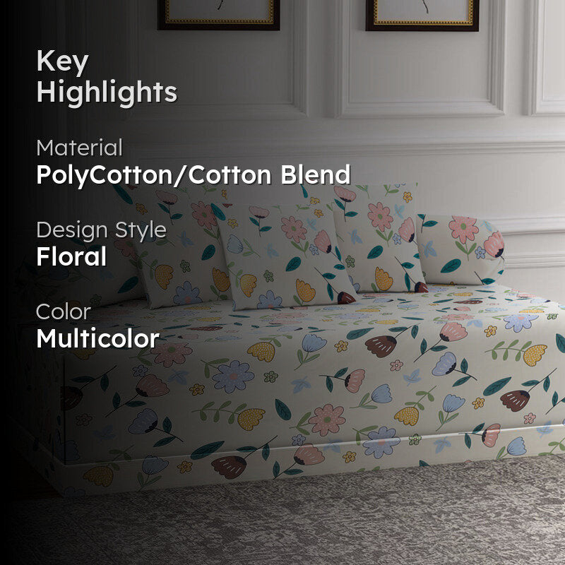 Soft Blooms Diwan Set - Six Piece Set media 2
