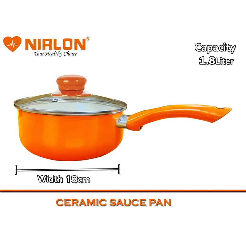 Nirlon Ceramic Coating Saucepan With Lid - 2200 ML/7 Inches media 4