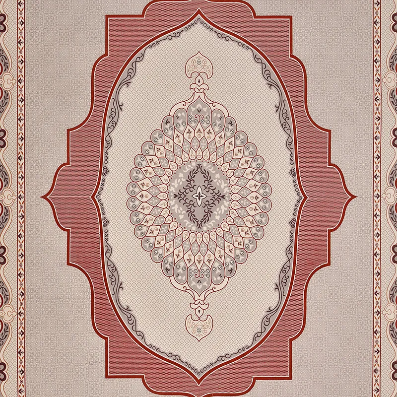 Close-up of the bedsheet's ornate printed pattern