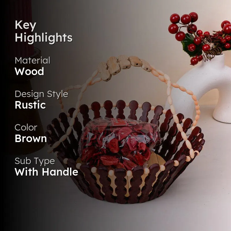Berry & Bark Wood Fruit Basket media 2