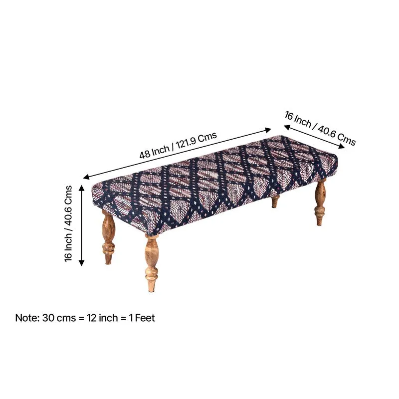 Axion Sheesham Wooden Bench - Blue media 11