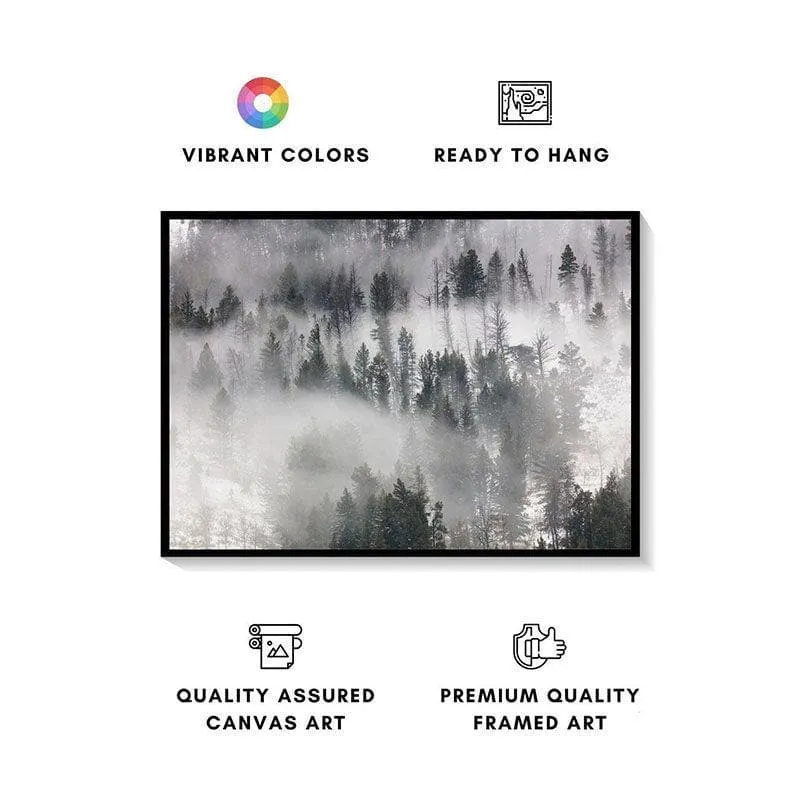 Fog Rolling Wall Painting - Black Frame media 4