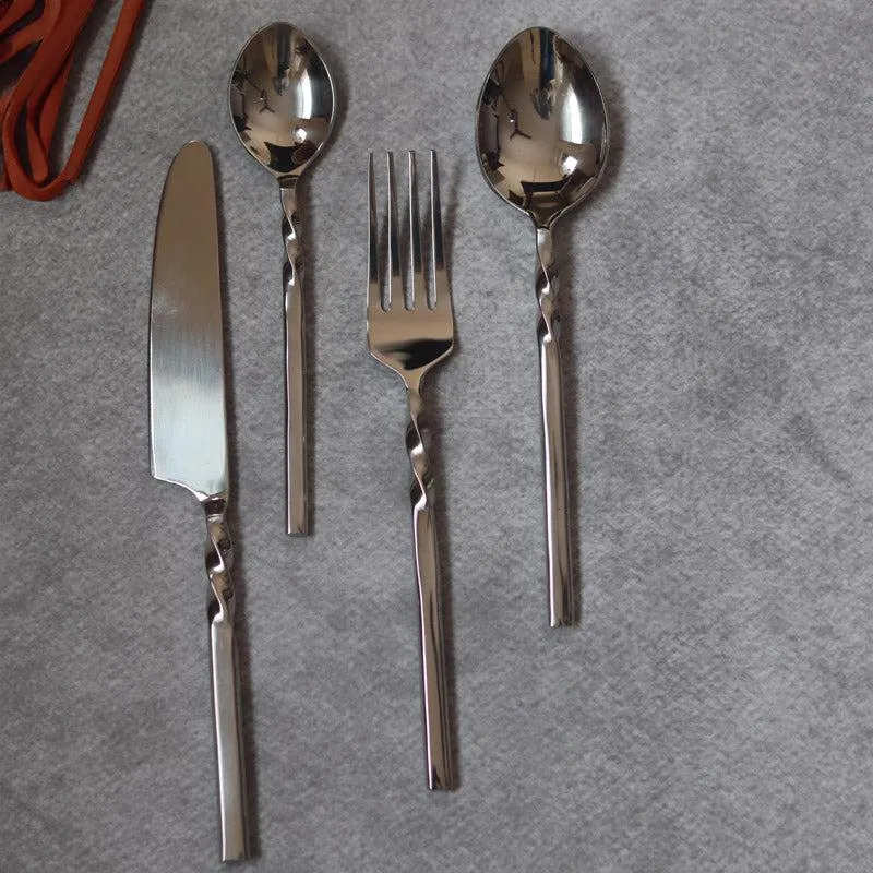 Twisto Silver Cutlery - Four Piece Set media 4