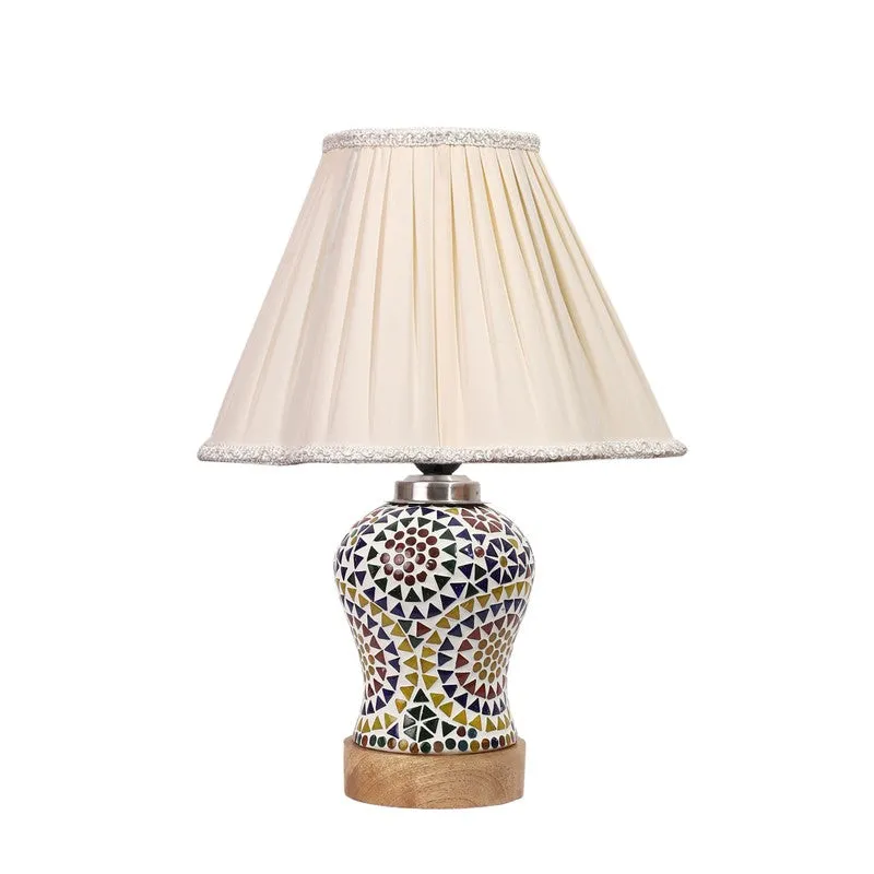 Aurenique Pleated Wooden Table Lamp - Multicolor media 5