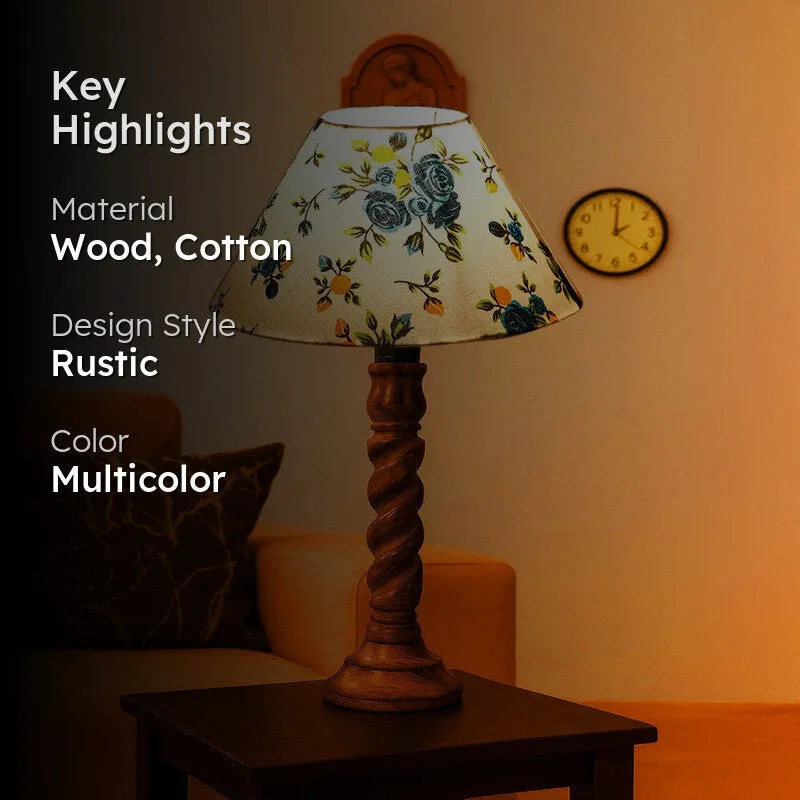 Elvane Evara Wooden Table Lamp - Multicolor media 2