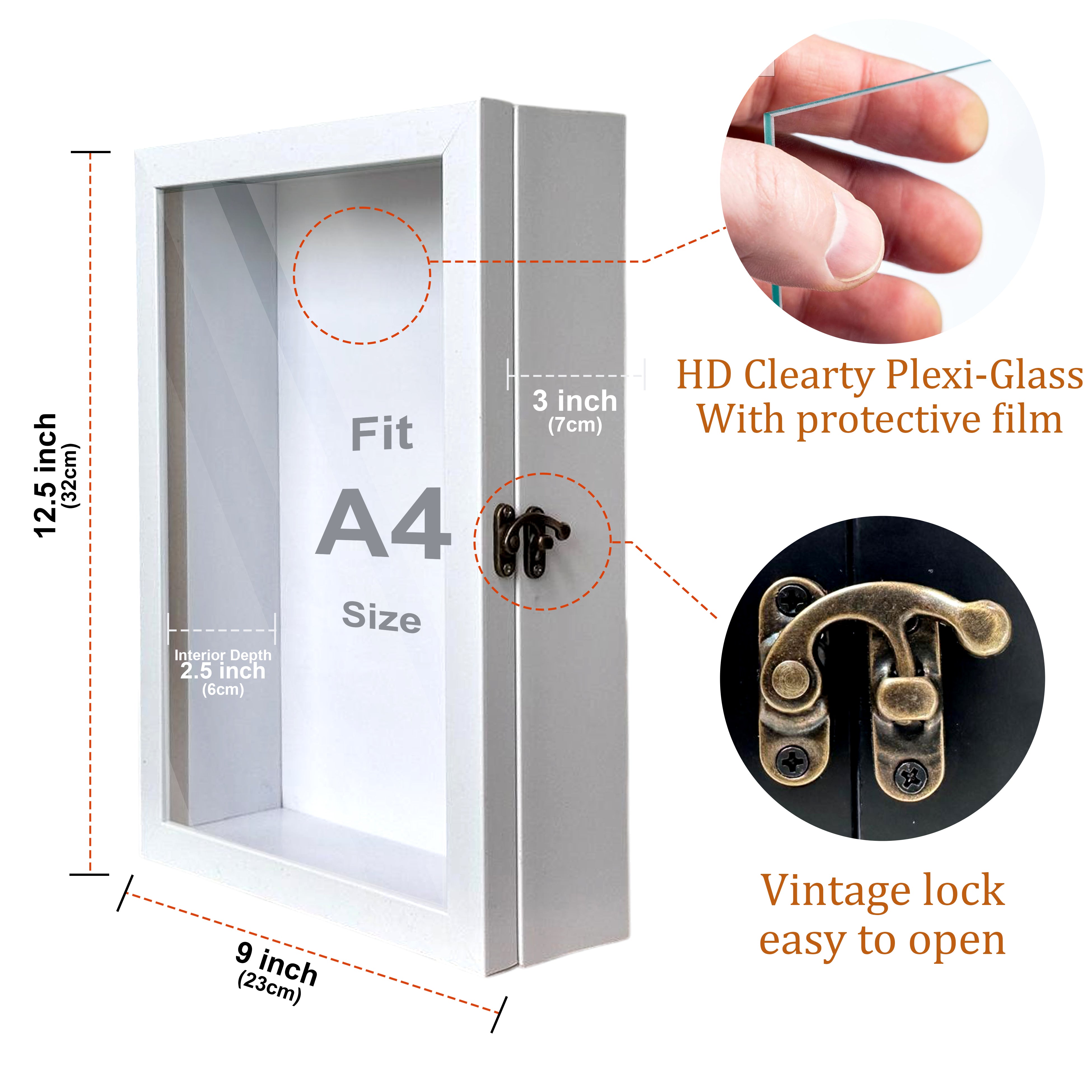 LuxeOutline MDF Shadow Box Photo Frame - White media 4