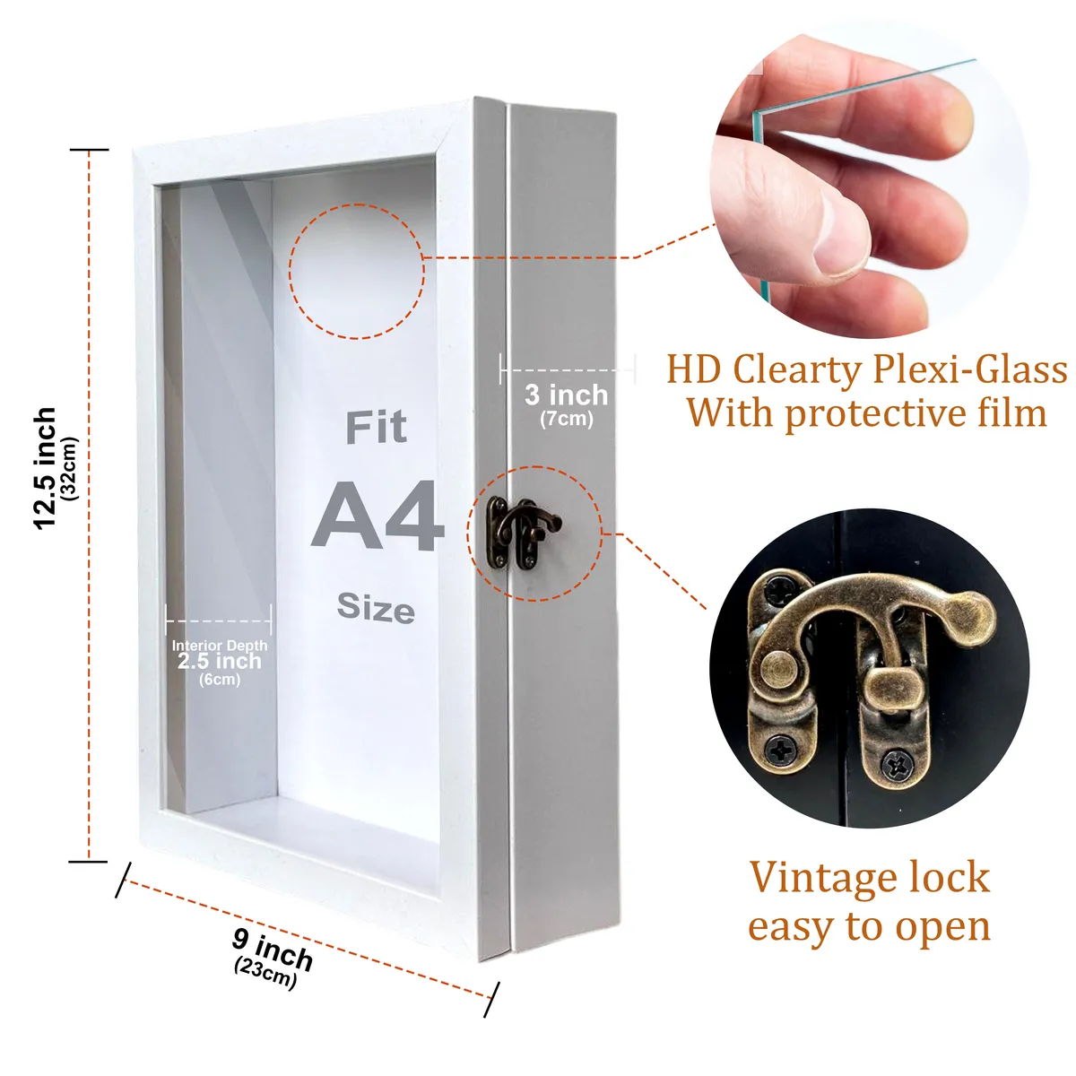 LuxeOutline MDF Shadow Box Photo Frame - White media 4