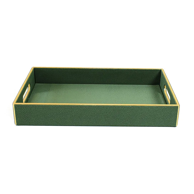 Tisquo Faux Leather Serving Tray (Olive Green) - Set Of Two media 3