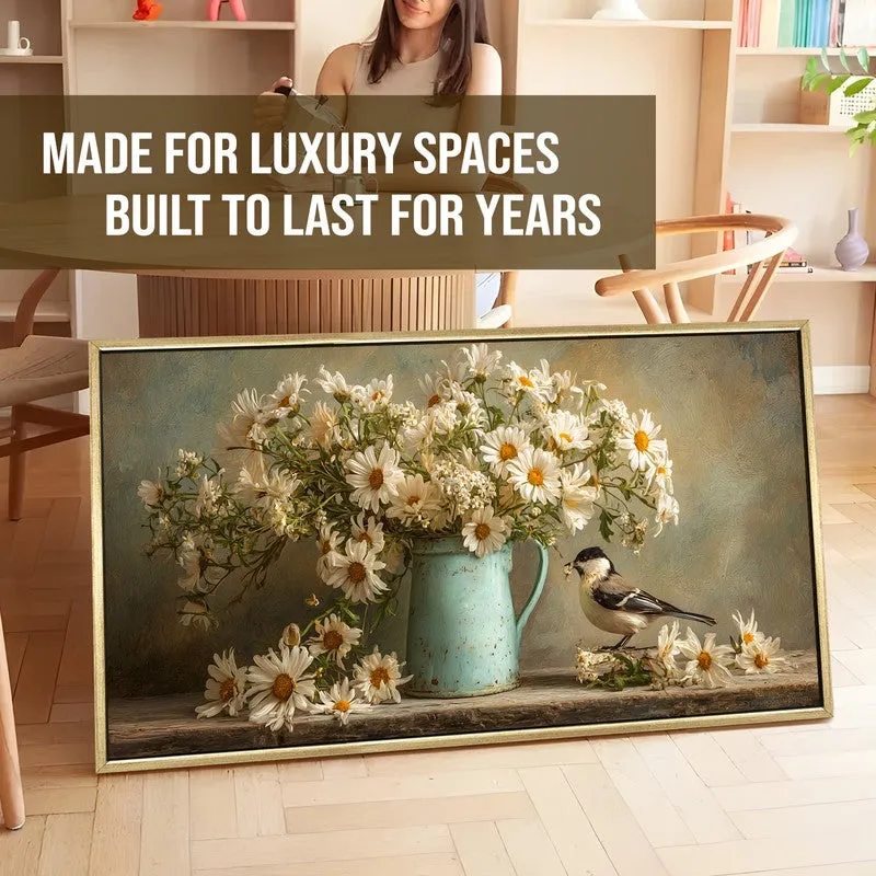 Petal Reverie Canvas Wall Painting With Frame media 5