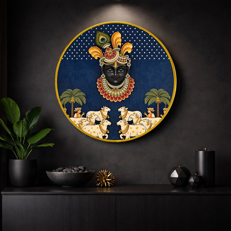 Shrinathji With Cows Pichwai Paper Wall Art