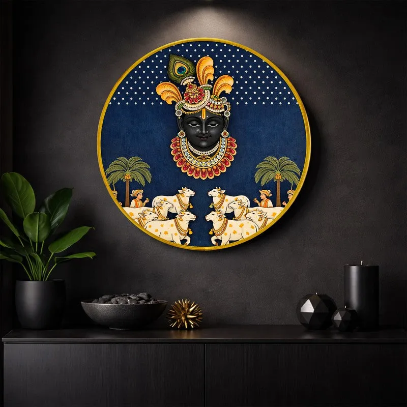 Shrinathji With Cows Pichwai Paper Wall Art media 1