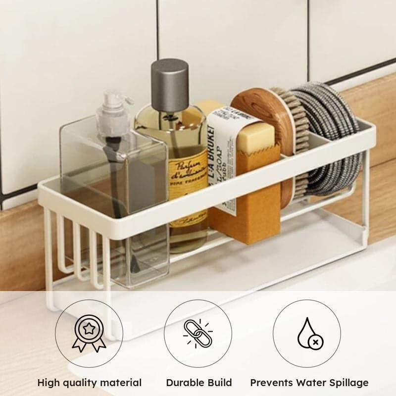 Triva Carbon Steel Sink Organizer - White media 7