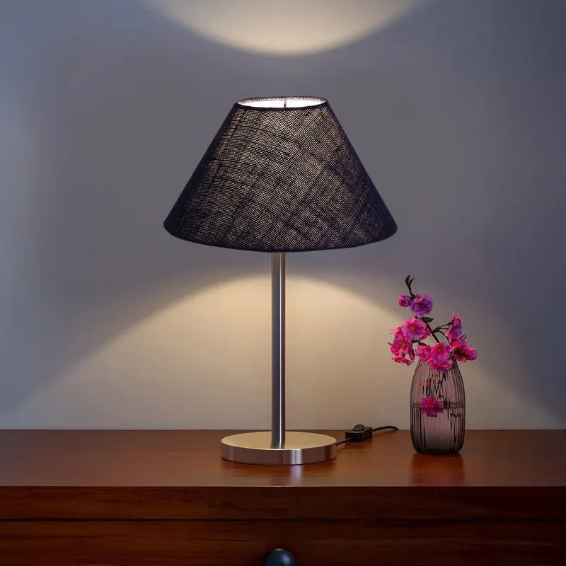 Noctra Opal Glow Metal Table Lamp - Blue media 1