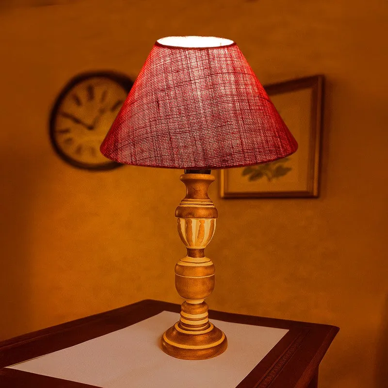 Zenrae Drift Wooden Table Lamp - Pink media 1