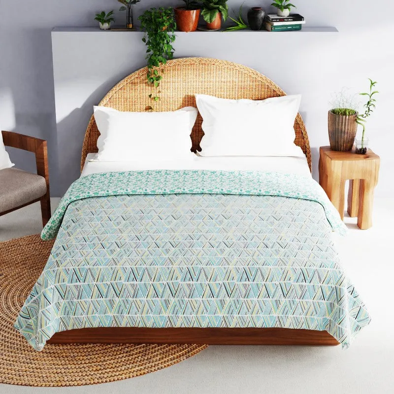 Ylric Cotton Dohar - Blue,Green - 3