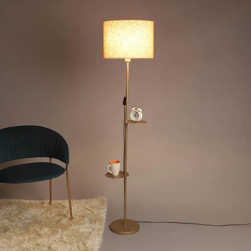 Kyomi Dawn Floor Lamp With Shelf media 1