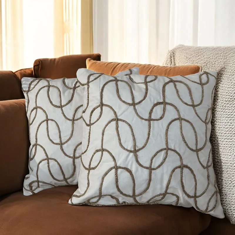 Abstract Swirls Tufted Cushion Cover Set - Set Of Two media 1