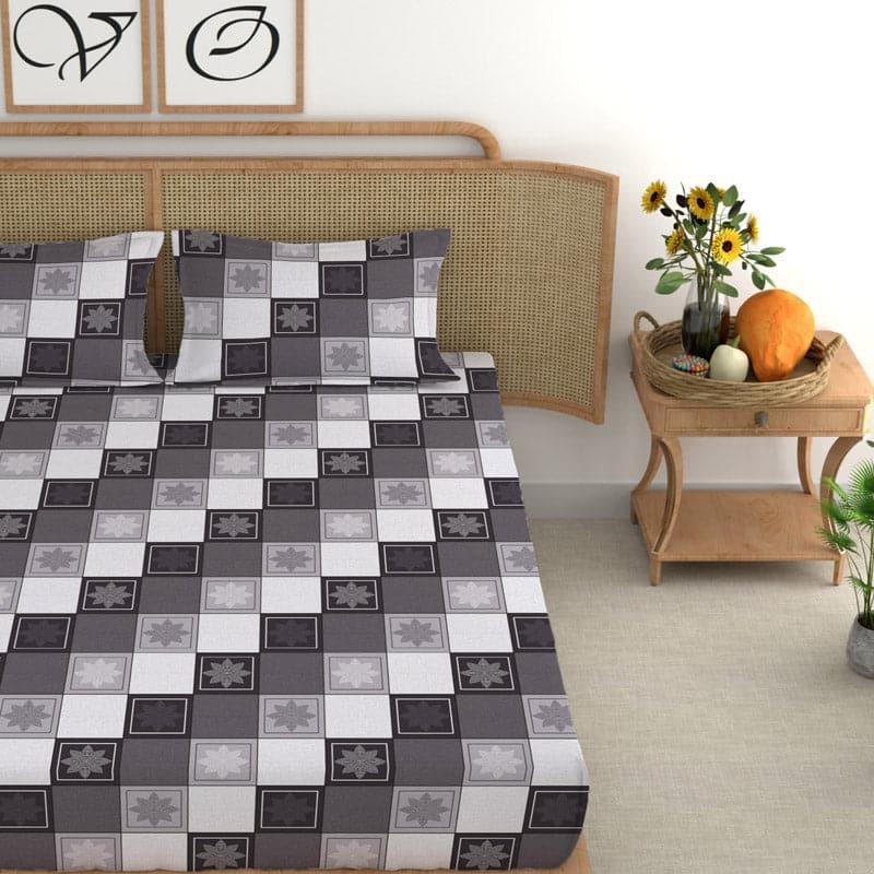 Raiva Printed Microfiber Bedsheet (Lava Grey) - 180 GSM media 3
