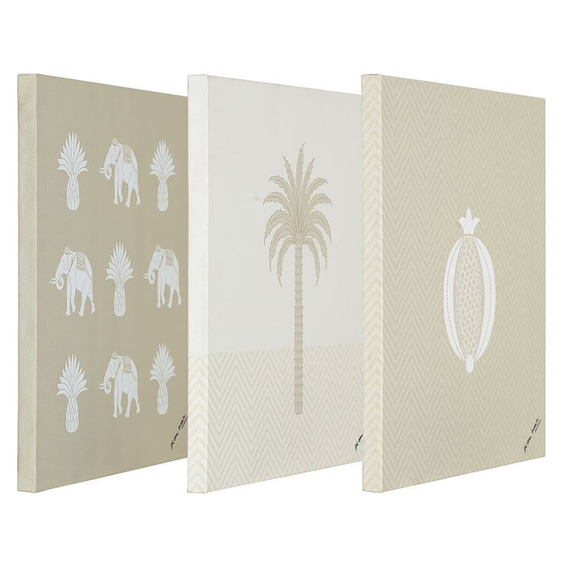 India Circus Tropical Silhouette Canvas Wall Art - Set Of Three media 4