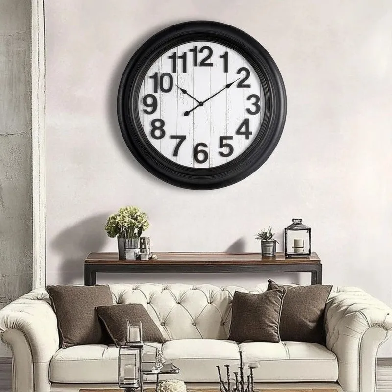 Regal Round Wall Clock - Black & White media 1