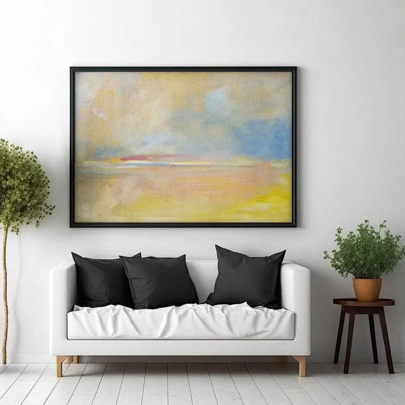 Abstract Sunset Aura Canvas Wall Painting - Black Frame media 3